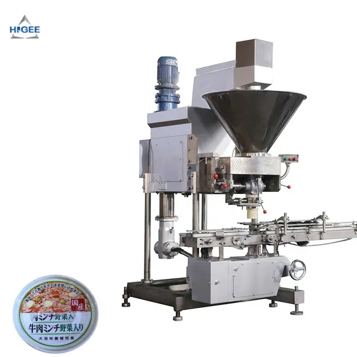 Metal tin can luncheon meat filling seaming and labeling machine meatloaf food can filling line