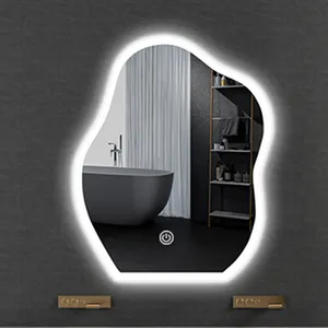 Home Furniture Bathroom Decoration Irregular LED Backlit Glass Makeup Vanity Mirror
