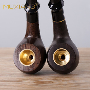 Muxiang Tobacco Pipe Wooden Bent Type 9mm Filter Three In One Use For Smoking - Product Image 2