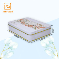 Boîte en métal rectangulaire décorative de qualité alimentaire élégante pour biscuits, chocolats et bonbons, idéale pour offrir en cadeau