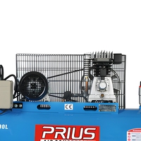 Compresseur d'air à piston lubrifié refroidi par air portable 3HP 10.6CFM 200L 8 bars à entraînement par courroie pour atelier et usage industriel
