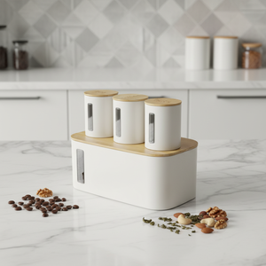 Ensemble de boîtes <span class=keywords><strong>à</strong></span> <span class=keywords><strong>pain</strong></span> et de récipients en acier galvanisé de qualité alimentaire avec couvercle en planche <span class=keywords><strong>à</strong></span> découper <span class=keywords><strong>pour</strong></span> le rangement de la <span class=keywords><strong>cuisine</strong></span> (<span class=keywords><strong>pain</strong></span>, grains de café, noix, thé) - Product Image 6