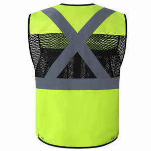 9-Pocket Orange Summer Mesh Motorrad weste Hochs ichtbarer reflektieren der Sicherheits mantel für Autofahrer Nacht warn weste - Product Image 3