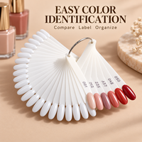 Kit d'échantillons de vernis à ongles haut de gamme, avec plateau à anneaux renforcé double face, embouts de test rainurés empilables, et étui de voyage pour rangement et présentation