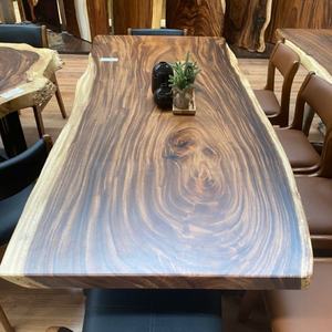 MORE DESIGN <span class=keywords><strong>Tavolo</strong></span> da Pranzo in Legno di Noce Sudamericano Naturale Puro, Arredamento per Villa e Casa, Piano in Legno <span class=keywords><strong>Grezzo</strong></span> per Sala Conferenze - Product Image 6