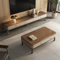 Table basse en bois à prix raisonnable pour meubles de salon meuble TV avec pieds en acier inoxydable