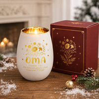 Pot à bougie en verre floral personnalisé OMA Grandma, noir mat et blanc, pour bougies parfumées, idéal pour un cadeau de fête des mères