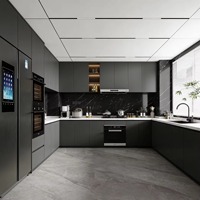 Armoires de cuisine modulaires en bois de haute qualité CBMmart, design en placage de bois MDF, style Shaker moderne