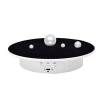 Présentoir rotatif en verre avec miroir de 20cm pour montre en cristal, bijoux, caméra