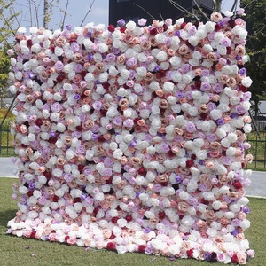 Panneau floral pastel lavande et rose blanc, texture rêveuse, pour toile de fond de baby shower ou de mariage - Product Image 1