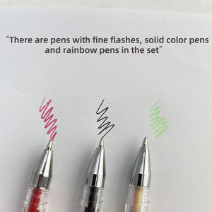 Stylos <span class=keywords><strong>à</strong></span> bille en plastique <span class=keywords><strong>à</strong></span> succès, haute qualité, paillettes fines, 100 couleurs uniques, stylos <span class=keywords><strong>à</strong></span> <span class=keywords><strong>encre</strong></span> gel, ensemble de stylos d'art, livre de coloriage pour enfants, lot de 100 - Product Image 5