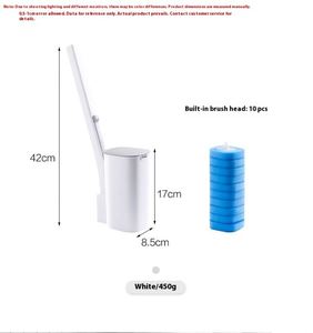 Disposable Toilet <b>Brush</b> with Strong Detergent <b>Long</b> <b>Handle</b> No Dead Angle Plastic Replacement <b>Brush</b> Head - Product Image 6