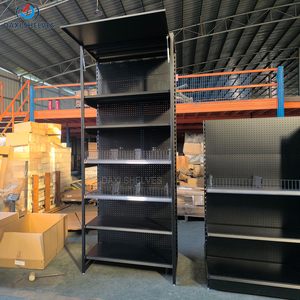 Wall Mounted <strong>Metal</strong> <strong>Pegboard</strong> Shelves Slatwall Display Shelf Supermarket Display Shelves - Product Image 4