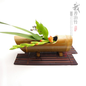 Bamboo Vase Handmade Asian Zen Style Tabletop Decor Home Ornamental Flower Pot JH 01 - Product Image 3