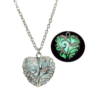 Chunky Hollow Heart <b>Necklace</b> Luminous Purple Blue Green Heart Pendant <b>Necklace</b> for Women Men Girls <b>Glow</b> <b>in</b> <b>the</b> <b>Dark</b> Jewelry Gift - Product Image 6