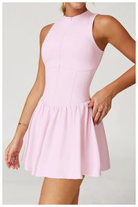 Women's Cloud-Soft 2-in-1 Stand Collar Dress, Outdoor <strong>Running</strong> Anti-Exposure A-Line Tennis <strong>Skort</strong> with Liner DLT9094 - Product Image 3
