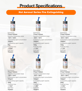 Solution compacte automatique de sécurité incendie QRR0.3G/S, <span class=keywords><strong>extincteur</strong></span> d'incendie à aérosol en acier au carbone et acier inoxydable haute efficacité pour - Product Image 3