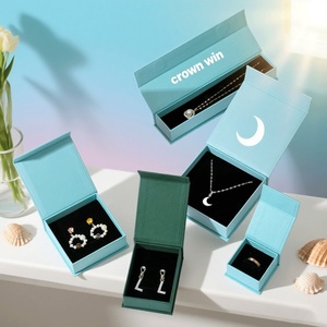 Custom Logo Biodegradable Rigid Cardboard <b>Magnetic</b> Paper Jewelry Boxes Packaging and Craft Necklace <b>Bracelet</b> Ring Gift Box - Product Image 2