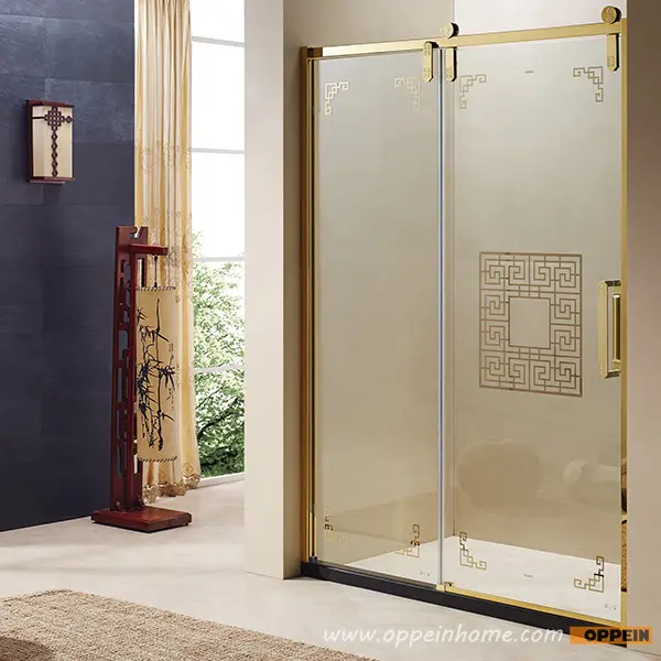 Muebles de cabina de ducha de cristal deslizante para baño floreciente