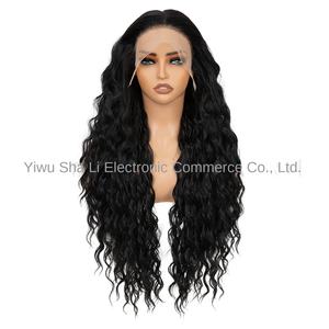 Peruca Feminina de Cabelo Humano Simulado, Ondas Grandes Pretas, Futura13 X 6, Peruca Sem Renda - Product Image 5