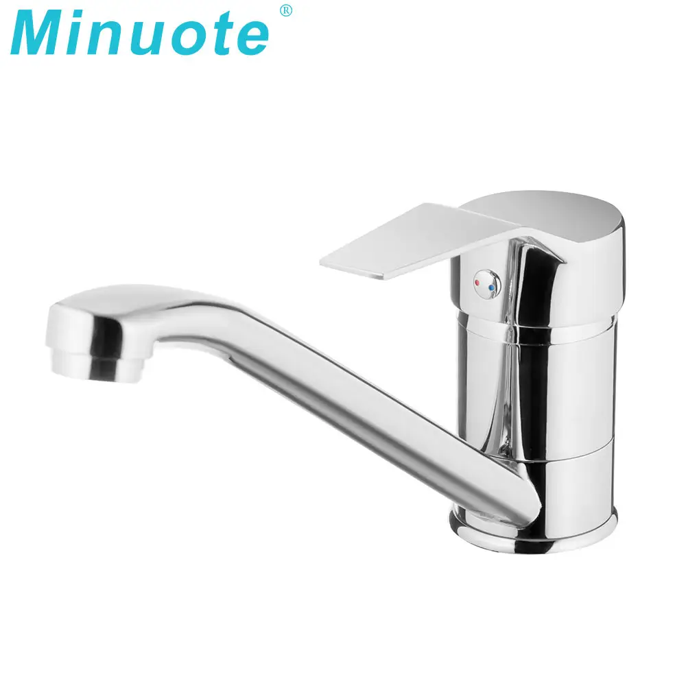 Factory Supply Cheap Water Faucet Spout Single Handle deck Mounted Modern Brass Kitchen Water Mixer Taps For Sink