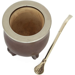 Yorba – <span class=keywords><strong>tasse</strong></span> <span class=keywords><strong>à</strong></span> thé Mate avec coque en cuir, gourde isolée, ensemble de paille Bombilla - Product Image 3
