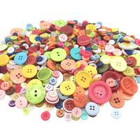 Kancing Resin Bulat untuk Anak-anak, Kancing Jahit DIY, 150 Gram, Kancing Campuran, Kancing Pipih Bulat, Manik-manik Berwarna, Desain Campuran, Kancing Aneka Ragam