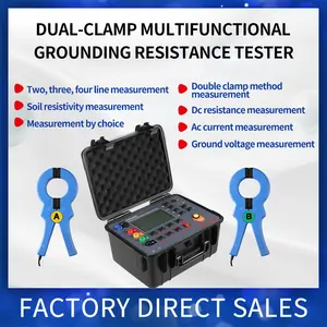 Factory Price ES3002 Double Clamp Earth Resistance Tester Soil Resistivity Tester 9999Kohmm Multiple Ways To Test