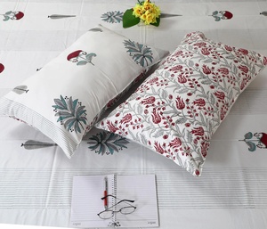Best Selling Hand Block Print Cotton Flat Bedsheet Boho Floral Indian Bedding Queen <b>King</b> <b>Size</b> for Wholesale Price - Product Image 4