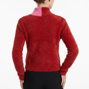 Pull-over décontracté à col roulé et demi-zip en maille fine pour femme, personnalisé OEM/ODM, idéal pour l'hiver - Product Image 5