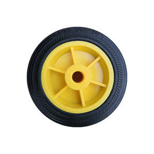 Solid Rubber Wheels 4 Inch Yellow Heavy Duty <b>For</b> <b>Tool</b> <b>Carts</b> - Product Image 4