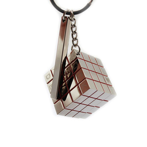 Tùy chỉnh kim loại giáo dục đồ chơi Keyring 3D Cube laser logo Keychain quảng cáo micro cube chủ chốt - Product Image 2