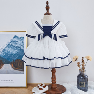 Vestiti dei capretti svegli del collare del marinaio del vestito del bambino di estate casuale piccolo vestito della ragazza - Product Image 1