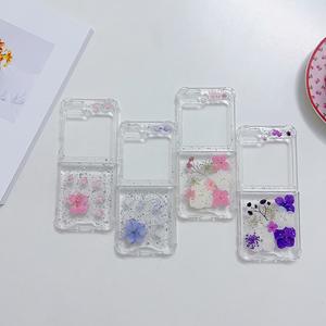 Funda de teléfono de lámina dorada con pegamento de gota rosa brillante de flores, funda transparente para <span class=keywords><strong>Samsung</strong></span> Z Fold 6 <span class=keywords><strong>Flip</strong></span> 5 4 <span class=keywords><strong>3</strong></span> - Product Image 6