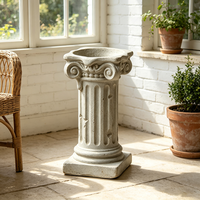 Socle Colonne Romaine Ionique en Résine, Piliers Antiques à Texture Craquelée, Support de Statue Vintage Européen, Présentoir pour Plantes, Plinthe pour Maison et Jardin