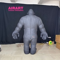 Costume de gorilles de simulation gonflable noir pour l'activité de performance, costume de singe gonflable de défilé