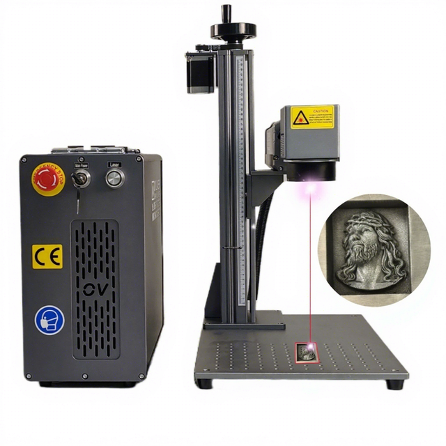 JPT Fiber Laser Engraver 50W 60W 100W 2.5D 3D Mopa Color Fiber Laser Marking Machine for Metal Steel Gold Coin Jewelry Engraving