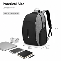 Mochila para Portátil con Logotipo Personalizado, 15.6 Pulgadas, Carga USB, Expandible, Resistente al Agua, para Viajes de Negocios, para Hombre