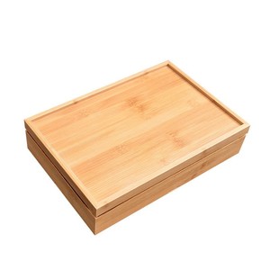 Organisateur de bijoux de bureau en bambou, boîte de rangement à 6 compartiments, style minimaliste pour cosmétiques, rouges à lèvres et accessoires - Product Image 4