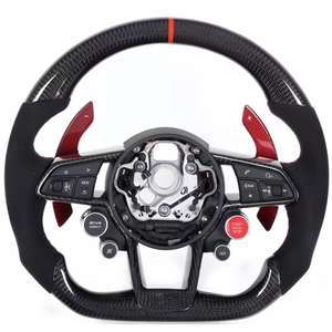 Volant en fibre de carbone forgé blanc personnalisé YLC pour <span class=keywords><strong>Audi</strong></span> B9 A3 A4 A5 S4 RS5 S3 S4 S5 A6 A7 A8 Q5 Q7 Q8 TT <span class=keywords><strong>R8</strong></span> S6 RS6 - Product Image 1