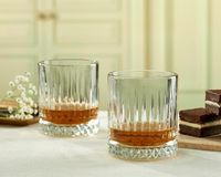 Lot de 4 verres à whisky modernes en cristal à base épaisse, style ancien, transparents, 260 ml, pour cocktails