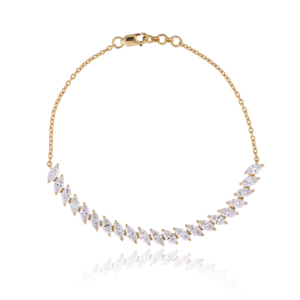 925 Sterling <b>Silver</b> Marquise Cut CVD Diamond Tennis Chain <b>Bracelet</b> for Women | Rose Gold Plated Luxury Gift & Party <b>Bracelet</b> - Product Image 3