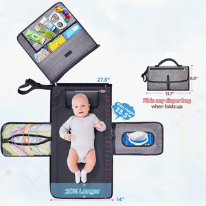 กระเป๋าใส่ผ้าอ้อมเด็กแบบพกพาพร้อมแผ่นรองเปลี่ยนผ้าอ้อมแบบกันน้ำสำหรับเด็ก - Product Image 2