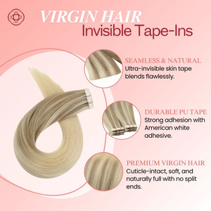 Extensiones de cinta hipoalergénica Cabello virgen de doble estiramiento Grado médico certificado para pelucas de quimioterapia Color teñido - Product Image 2