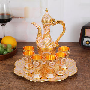 Juego de vino blanco retro europeo, copa metálica creativa para el hogar, jarra de vino antigua de alta gama para bodas, 8 piezas - Product Image 5