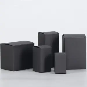 Caja de cartón de papel Kraft blanco y negro para embalaje de velas, cajas personalizadas de cosméticos con logotipo, 100 Uds.