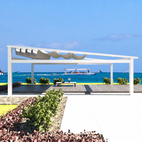 Pergola rétractable en tissu pour extérieur, auvent électrique imperméable, protection UV, structure d'ombrage pour jardin et patio