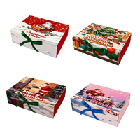 Boîte cadeau de Noël pliable en papier avec logo personnalisé, luxe, couleur mate, emballage coloré, avec couvercle magnétique