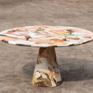 Creative color modernization of oil painting 4 6 8 10 12 seats fiberglass round oval shape artist design modern dining table