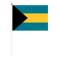 Drapeau des Bahamas, petit drapeau à main résistant aux intempéries en polyester pour la décoration de table, les événements scolaires, les matchs de football, les défilés, les célébrations